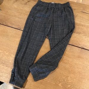Wilfred Wool Grey Plaid Joggers